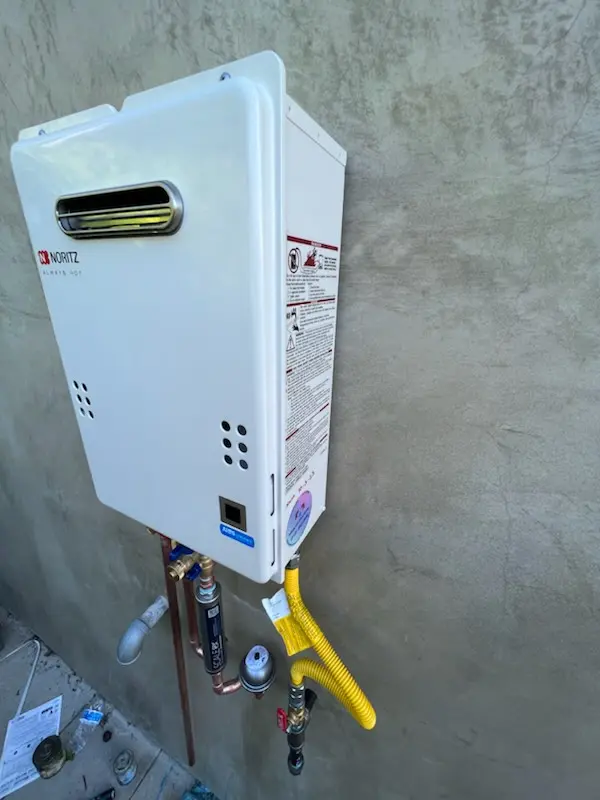 Tankless water heater installation for Hubbard homes